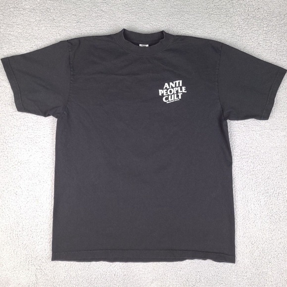 Anti People Cult T-Shirt Mens Large Black USA Made GHE Greed Hate Envy - Picture 1 of 12